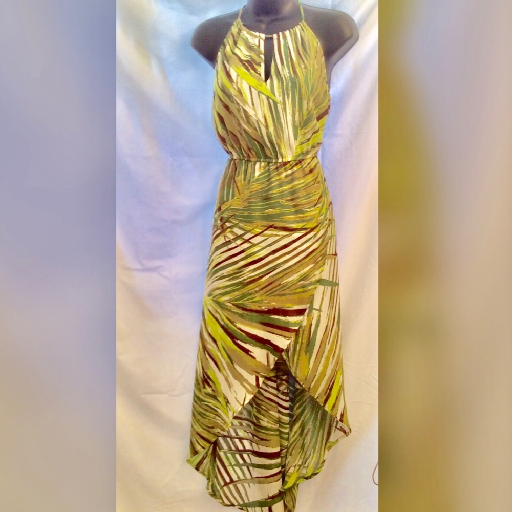 Jungle print maxi dress with high slit size M
